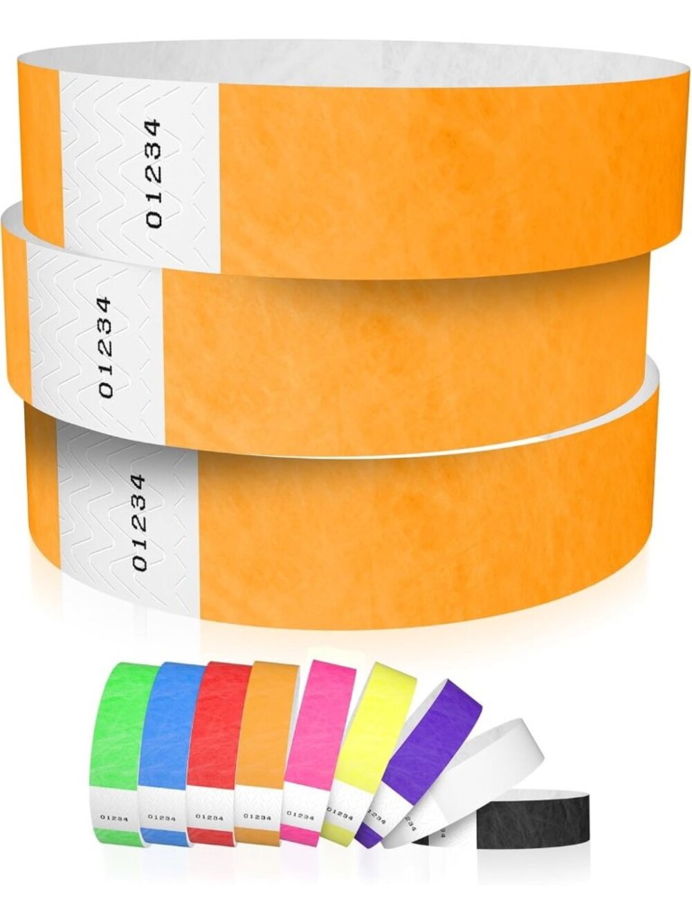 1,200 Neon Orange Tyvek Wristbands for Events, Festivals, Parties & More